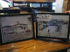 Lot (2) 9 1/2" x 12" Framed Black and White Photographs Union Station