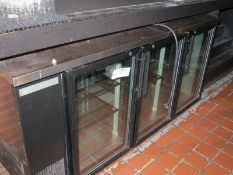 True 6' Model TBB-24-74G-HC-LD, S/N 9576418 Back Bar Cooler, 3 Glass Doors