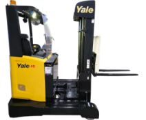 2018 Yale Model MR20 - 4,500lbs Capacity Electric Seated Reach Truck Unit 48V sideshift 3-STAGE MAST