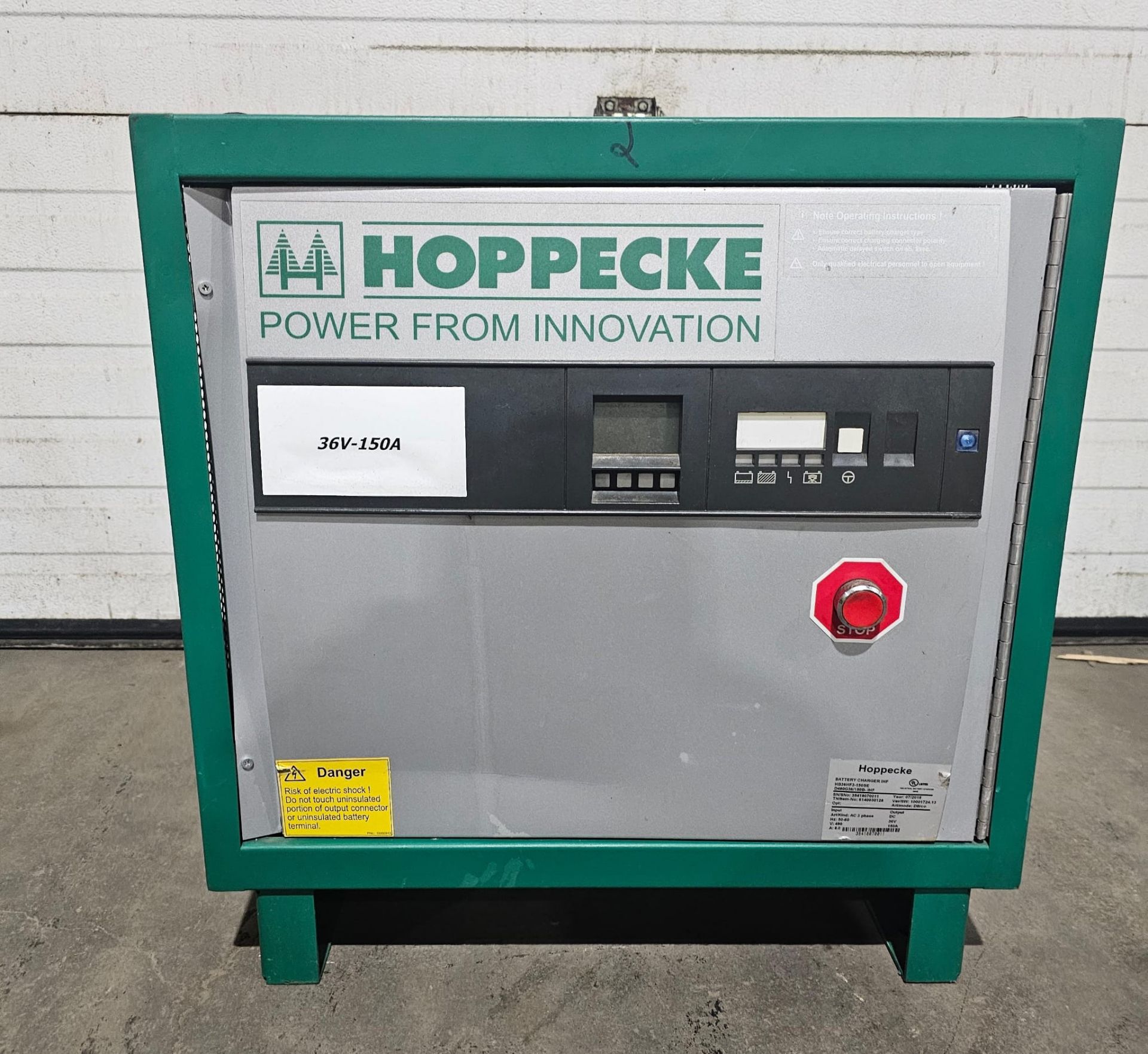 2018 Hoppecke CHARGER Forklift Battery Charger 3 phase Output: 36V 150A - Image 2 of 4