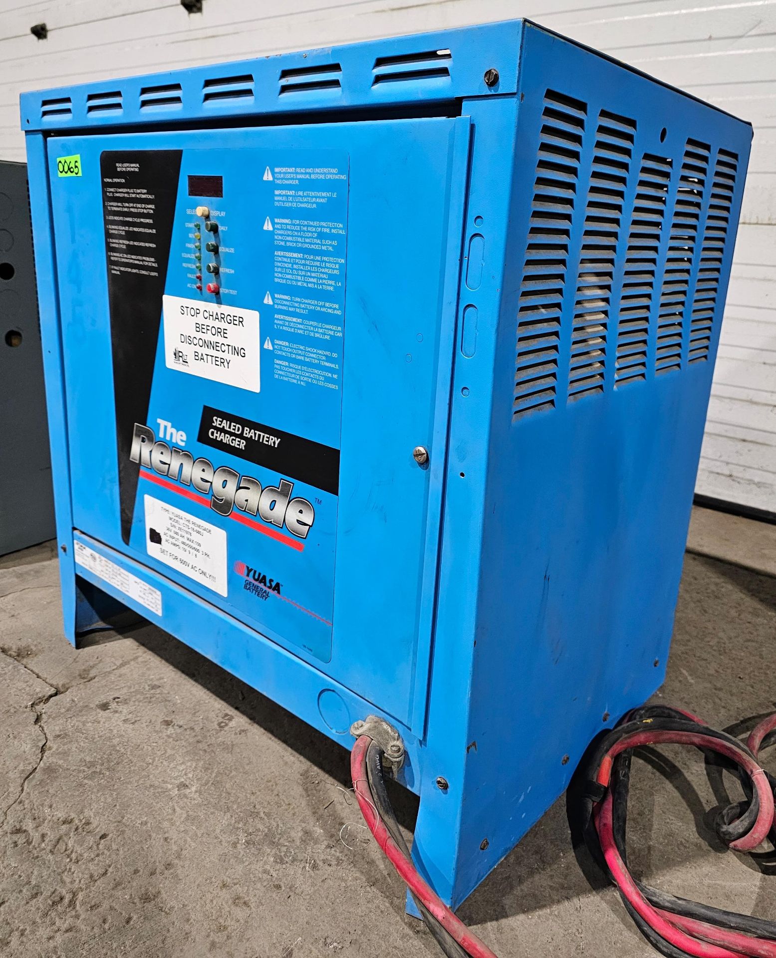 Forklift Battery Charger Yuasa The Renegade charger Output: 36V 109A with Input: Input:480/550/