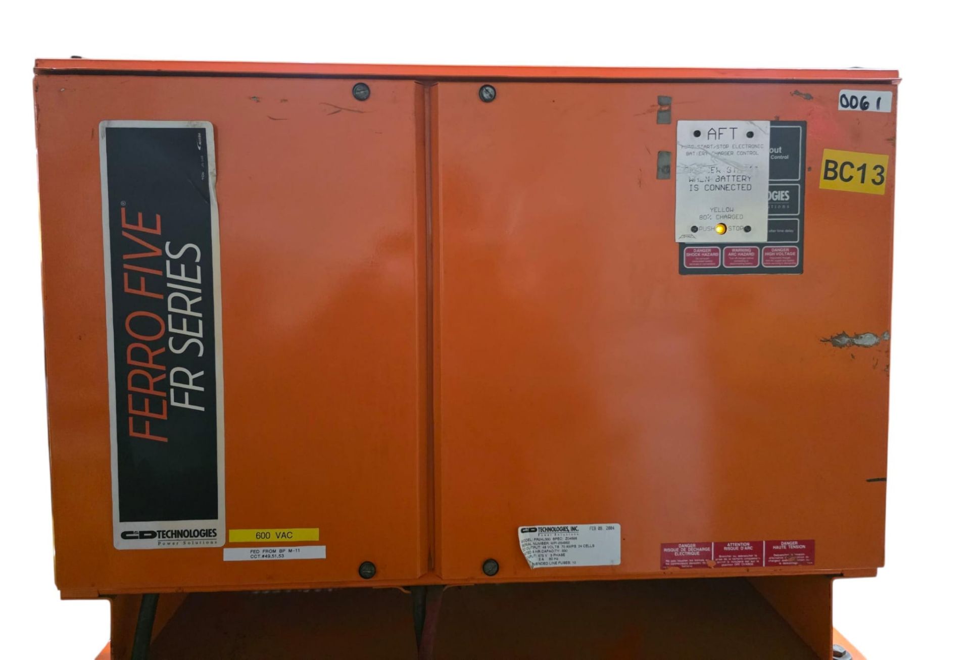 C&D Technologies Ferro Five FR Series 48V 70A 575v 3-Phase Forklift Battery Charger