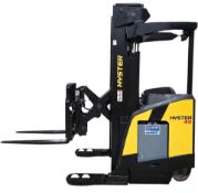 2023 Hyster 4,500lbs Capacity Electric Stand- ON Reach Forklift 36V sideshift 3-STAGE 241" lift