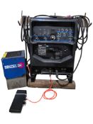 MILLER SYNCROWAVE 250DX 200/230/460V ABICOR BINZEL WATER COOLER W/ TIG GUN, CLAMP and Foot Pedal