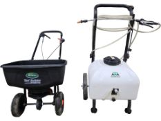 Scotts Turf Builder Pro EdgeGuard Spreader & Master MFG 9-Gallon ReVolt Cart Sprayer