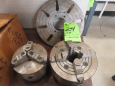 (Lot) 3-4 Jaw Chucks w/ Face Plate