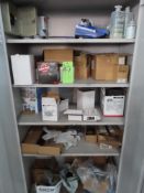 (Lot) Storage Cabinet w/ Misc. Abrasive