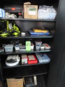 (Lot) Storage Cabinet w/ Misc. Contents