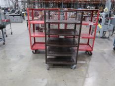 (3) Heavy Duty Metal Multi Tier Bindery Carts