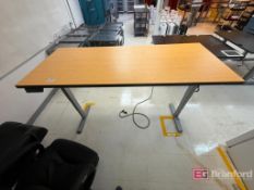 (1) Flexispot Electric Adjustable Height Desks, (2) Black Adjustable Work Chairs