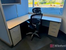 Office Contents w/ (3) Partitions w/ (3) Desks, (3) Office Chairs