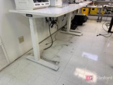 Lot (2) Flexispot 6' Long Electric Adjustable Height Desks; White Tops