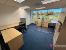 Office w/ Contents incl (2) Friant Electric Adjustable Height Desks etc