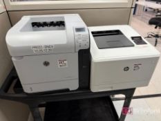 Lot (2) Hewlett Packard Network Printers on Carts;