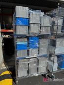 Lot consisting of Assorted Parts Bins on Wire Rack w/ Casters