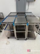 Lot (6) Lakeside Stainless Steel Push Carts on Casters;