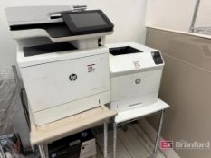 Lot (2) Hewlett Packard Network Printers on Carts;