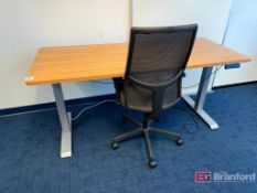 Office Contents incl (1) Flexispot 6' Long Electric Adjustable Height Desk, etc