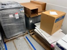 Lot of Wooden Pallets, Plastic Pallets, and Cardboard