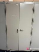 Uline Metal Storage Cabinet on Casters w/ Contents;