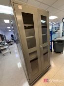 Uline Glass Storage Cabinet on Casters