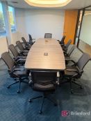 Wood Laminate 12' Long Conference Room Table w/ Power