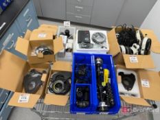 Lot of Assorted Microscope Parts, Ring Lights, Eye Pieces
