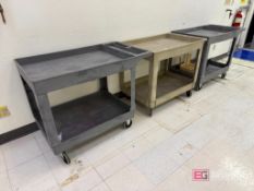 Lot (3) Uline Push Carts on Casters