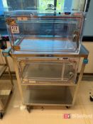 Lot (2) Uline Dry Storage Boxes on Push Cart w/ Casters;