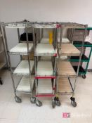Lot (6) Nextel Wire Racks on Casters w/ Board Holders;