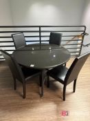 Round Table w/ (4) Chairs; Black Stone Top