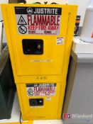 Lot (2) Justrite Sure-Grip EX Flammable Liquid Storage Cabinets;