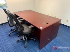 Office Contents incl (1) Wood Laminate Desk, etc