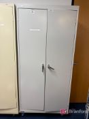 Uline Metal Storage Cabinet on Casters w/ Contents;