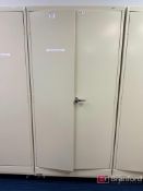 Uline Metal Storage Cabinet on Casters w/ Contents;