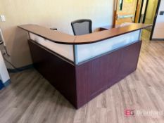 Reception L-Shaped Desk; Wood Laminate; Matching Filing Cabinet; etc
