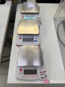 Lot (3) Ohaus Scout Parts Digital Scales; Model: SPX2201