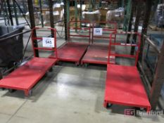 Lot of (2) 4' Flatbed Carts, (2) 5' Flatbed Carts