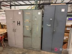 (3) 2-Door Metal Storage Cabinets w/ Contents