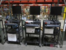 Lot of (3) Luxor Computer Workstations, w/ (3) Monitors