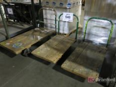 Lot of (3) Wood Topped Flatbed Carts
