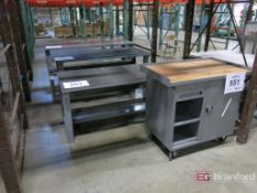 (3) Steel Workbenches