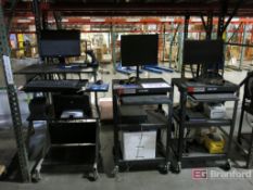 Lot of (3) Computer Workstations w/ (3) Monitors