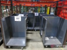 Lot of (6) 3-Sided Paper Carts, Interior Dims 30 x 24
