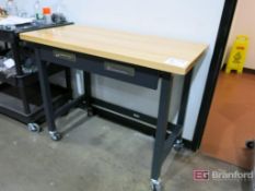 2-Drawer Castered Work Bench, (2) Adjustable Height Work Benches w/ Outlet