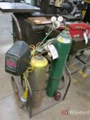 Torch Cart w/ Assoc. Torch, Regulators, Bottles, Welding Mask