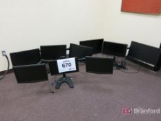 (3) 3-Station Computer Monitor Stands w/ Assoc. Computer Monitors