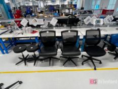 (3) Black Office Chairs, (2) Stools
