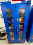 (2) Sandusky Industrial Metal Cabinets on Casters w/ contents