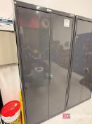 Uline Metal Storage Cabinet with contents